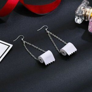 Toilet Paper Drop Earrings